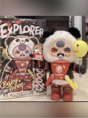 Baby Three Explorer Plush & Vinyl Figure - Red, White, Black
